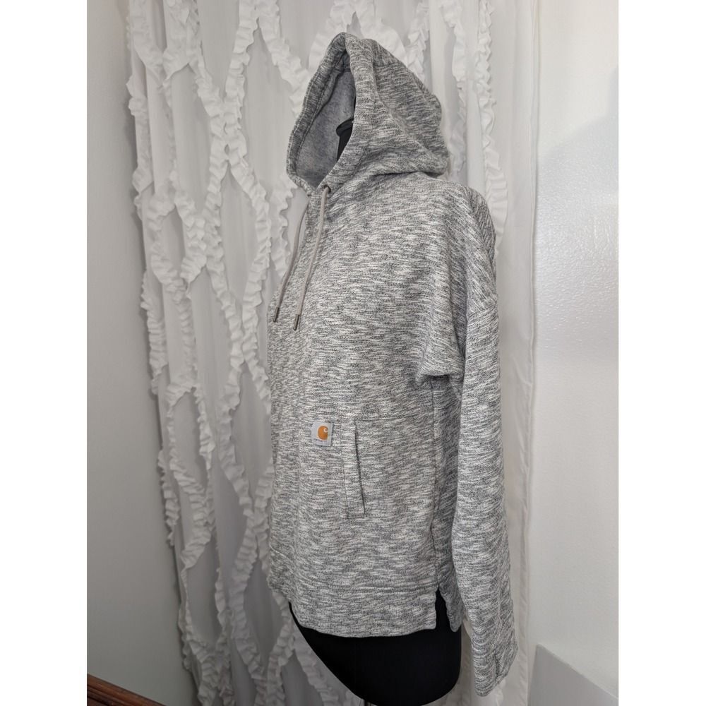 Carhartt Newberry Pullover Hoodie Womens Small Youth L Gray Marled Relaxed Fit - Picture 4 of 9
